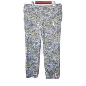 Ann Taylor Carnegie Crop Pants Women Size 8 Paisley Floral